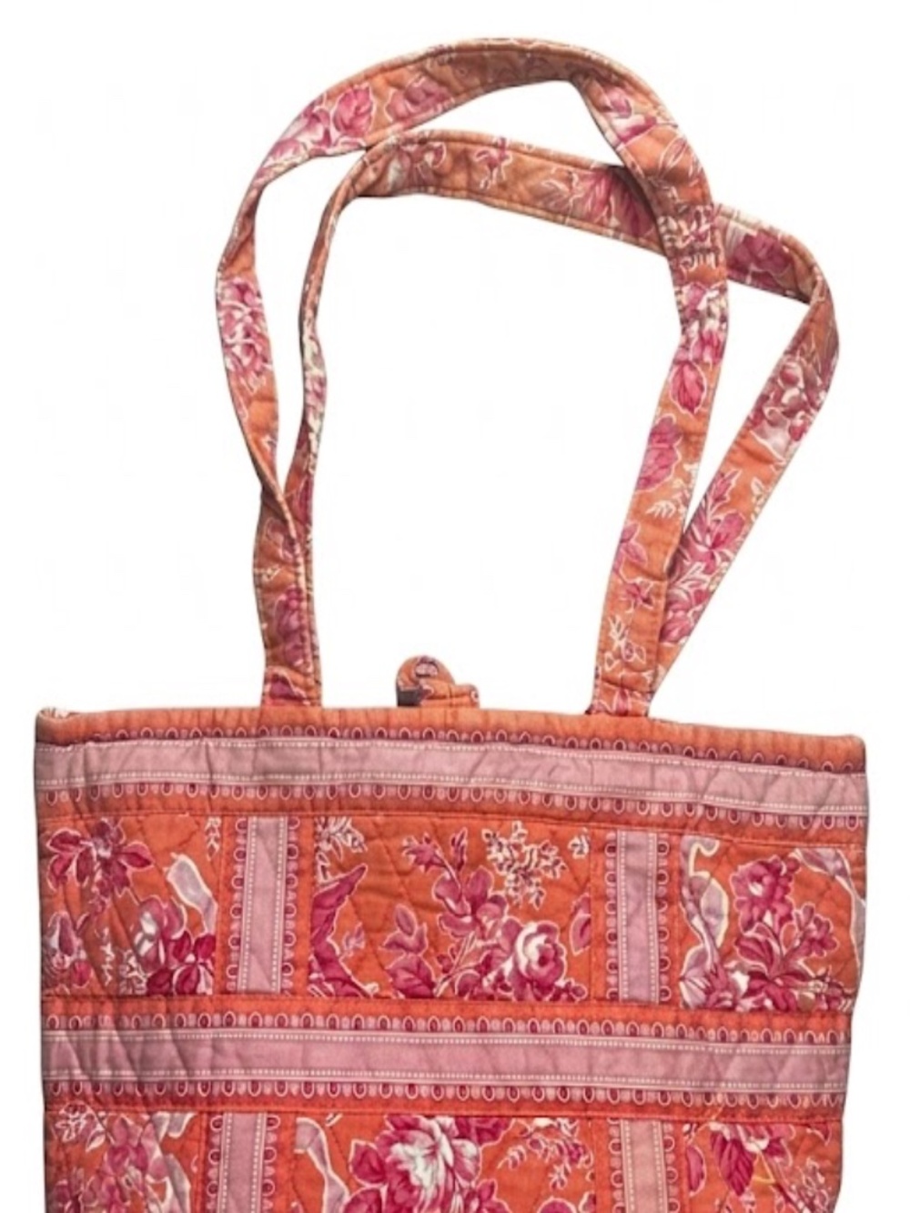 Vera Bradley Hope Toile Small Toggle Tote Bag Retired 2006 Pink Ribbon